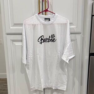 Barbie Classic White Tee with Black Logo